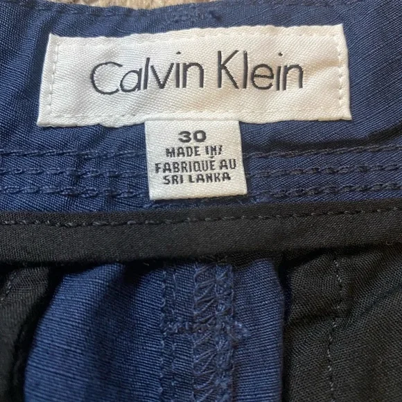 Calvin Klein Dark Blue Flat Front Shorts - Picture 4 of 4
